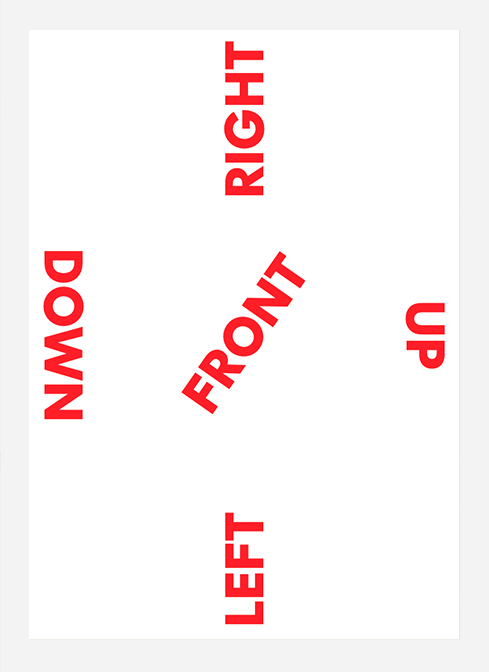 Alexandra Bachzetsis & Julia Born, This Side Up, 2018, instruction poster 